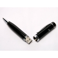 Черная ручка-флешка с лазерной указкой